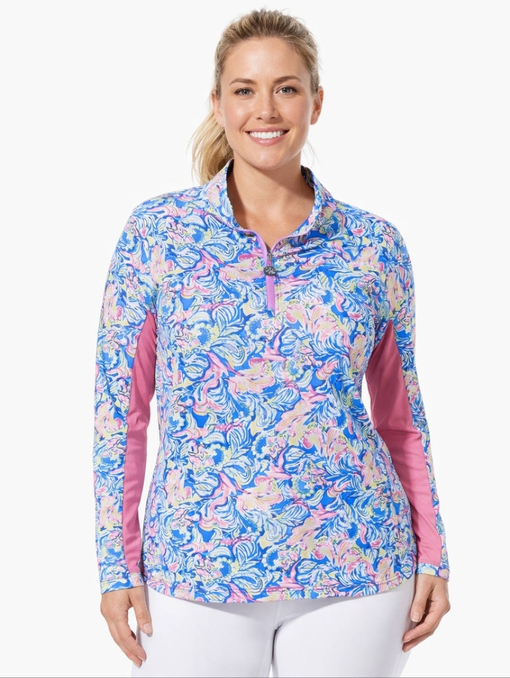 Stella Parker Activeware Top Womens Sport Colorful Floral Xl